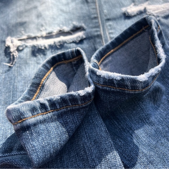 AGOLDE Valencia Blue Sophie High-Rise Distressed Skinny Ankle Denim Jeans - Picture 6 of 9